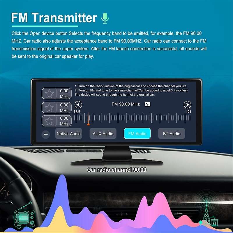 11.3In Portable Smart Car Multimedia Player Wireless Carplay Android Auto 4K DVR Dash Cam ADAS Mirro