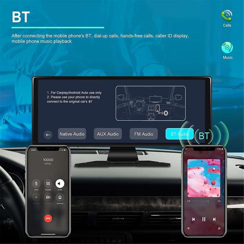 11.3In Portable Smart Car Multimedia Player Wireless Carplay Android Auto 4K DVR Dash Cam ADAS Mirro