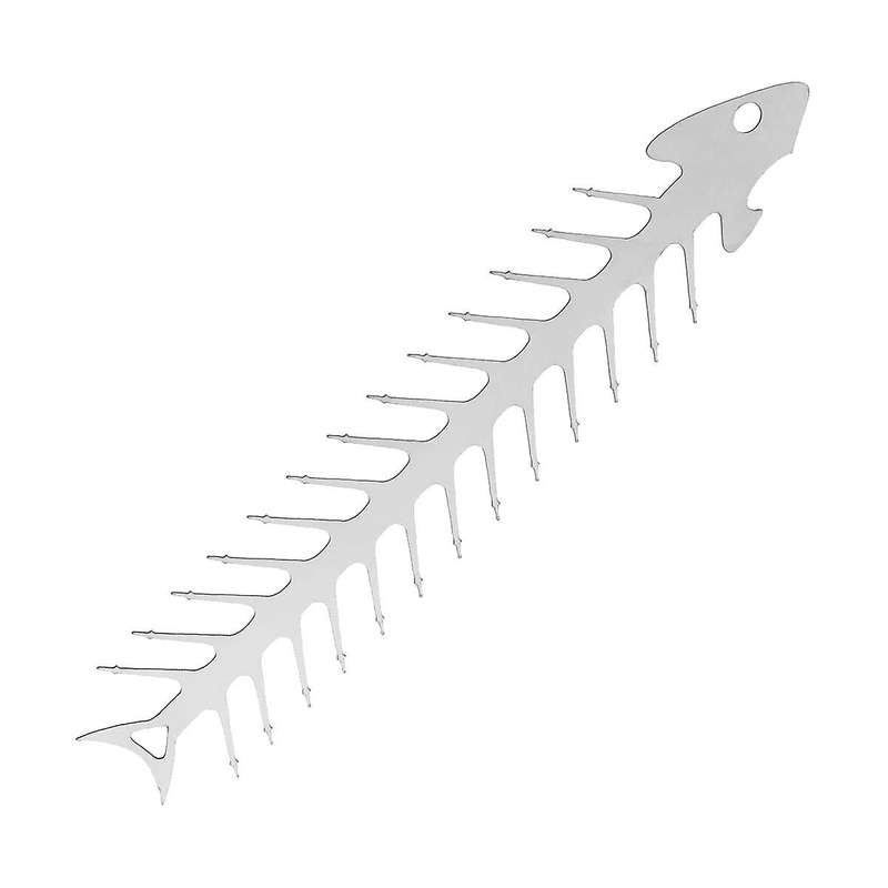 11.8 Inch Stainless Steel Barbecue Stick Reusable Fish Bone Shape Grilling Skewer Outdoor Campfire
