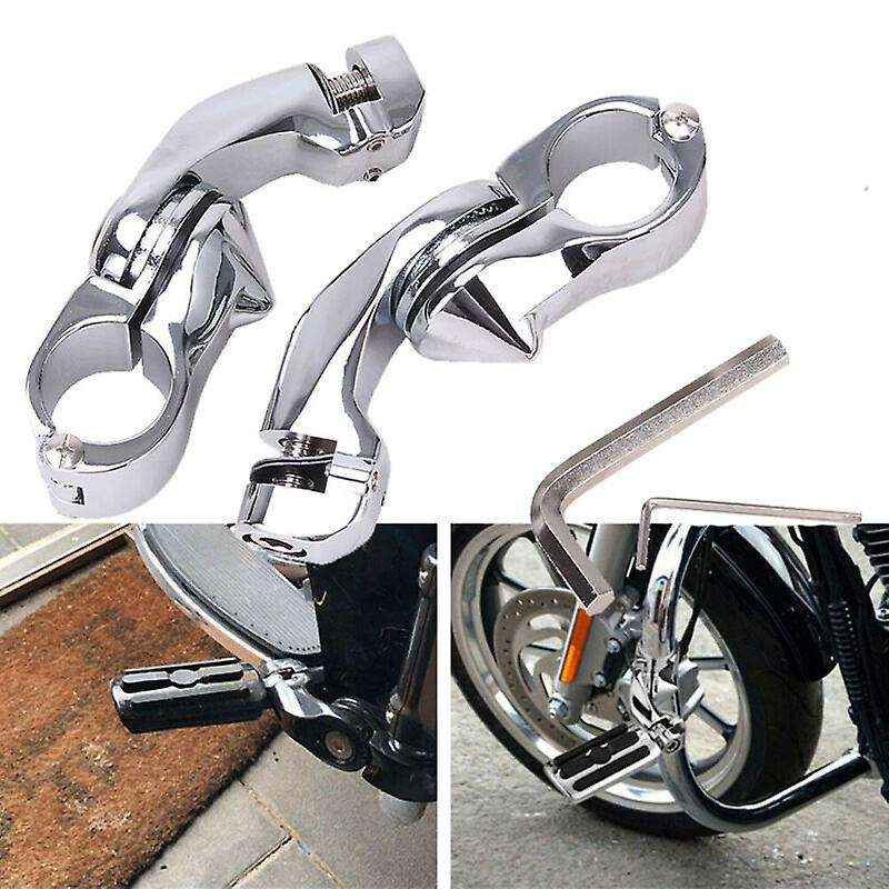 1-1/4Inch Short Angle Highway Pegs Mount Kit for Touring Road Glide Engine Guard Foot Pegs Mount Chr