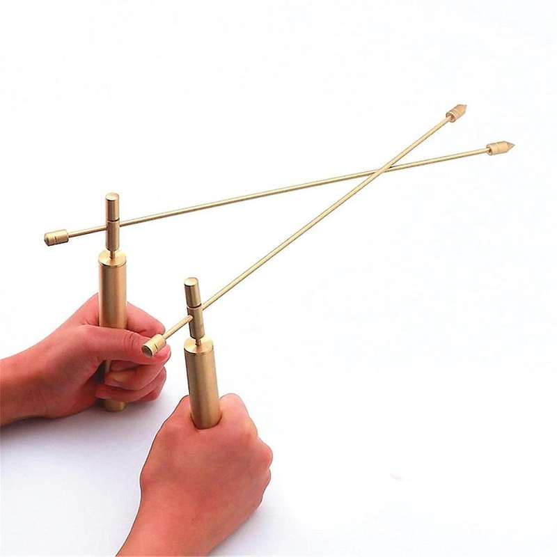 11.8In Lenght Dowsing Rod Copper Practical Handle Dowsing Rods Tools-2PC Divining Rods for Divining