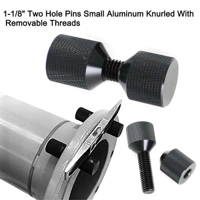 1-1/8inch Two Hole Pins Aluminum Construction 2 Hole Flange Alignment Pin with Anodized Oxide Black