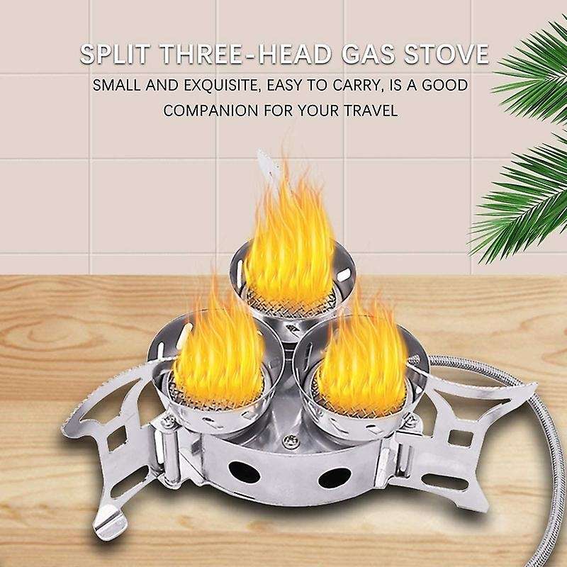 11000W Three-Core Stove Camping Gas Stoves High Power Furnace End Windproof 3 Heads Outdoor Wild Cam