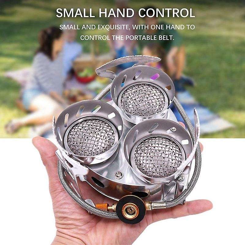 11000W Three-Core Stove Camping Gas Stoves High Power Furnace End Windproof 3 Heads Outdoor Wild Cam