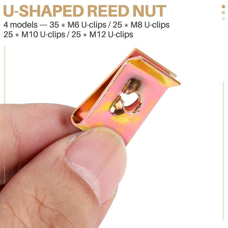 110Pcs Car Universal Speed Fasteners U Nuts Tapping Screw Clip Hole Interior Door Panel Clips Metal
