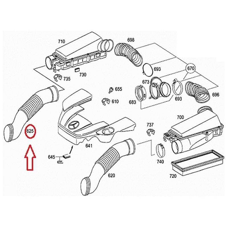 1130941182 for W215 W220 S430 S55 CL500 Passenger Right Air Intake Hose 2000-2006