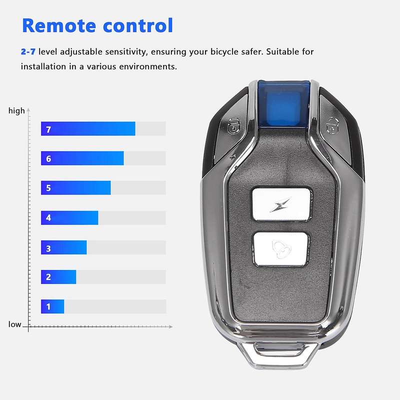 113Db Super Loud Wireless Motorcycle Bicycle Alarm Security Anti-Theft Alarm with Remote Control Wat