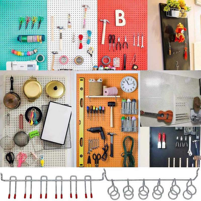 114 Pcs Hooks Assortment with Metal Hooks Sets, Bins, Peg Locks for Organizing Storage System Tools