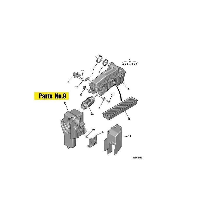 1140n7 Car Resonator Air Admission Air Intake Resonator Resonance Box for 206 307 for C2 1.6