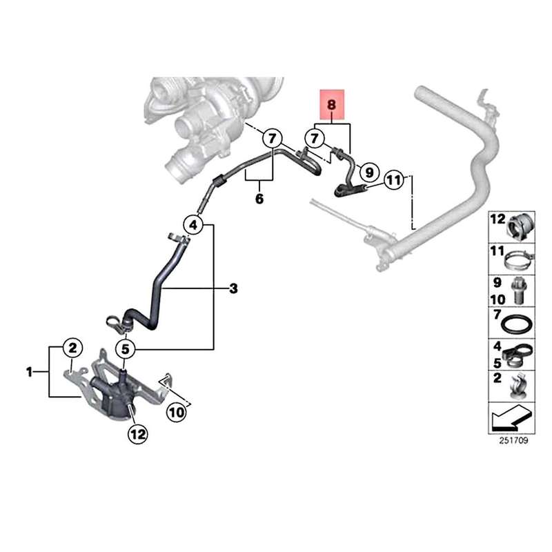 11537600591 Turbocharger Fuel Inlet Pipe Oil Hose for 1 3 Series F20 F20N F21N