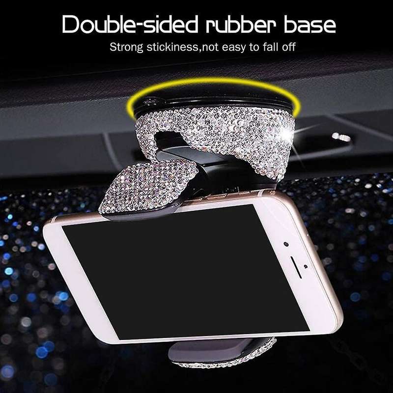 11PCS Car Phone Mount Bling Crystal Phone Holder Tire Valve Stem Caps Car Headrest Collars Rings Dua