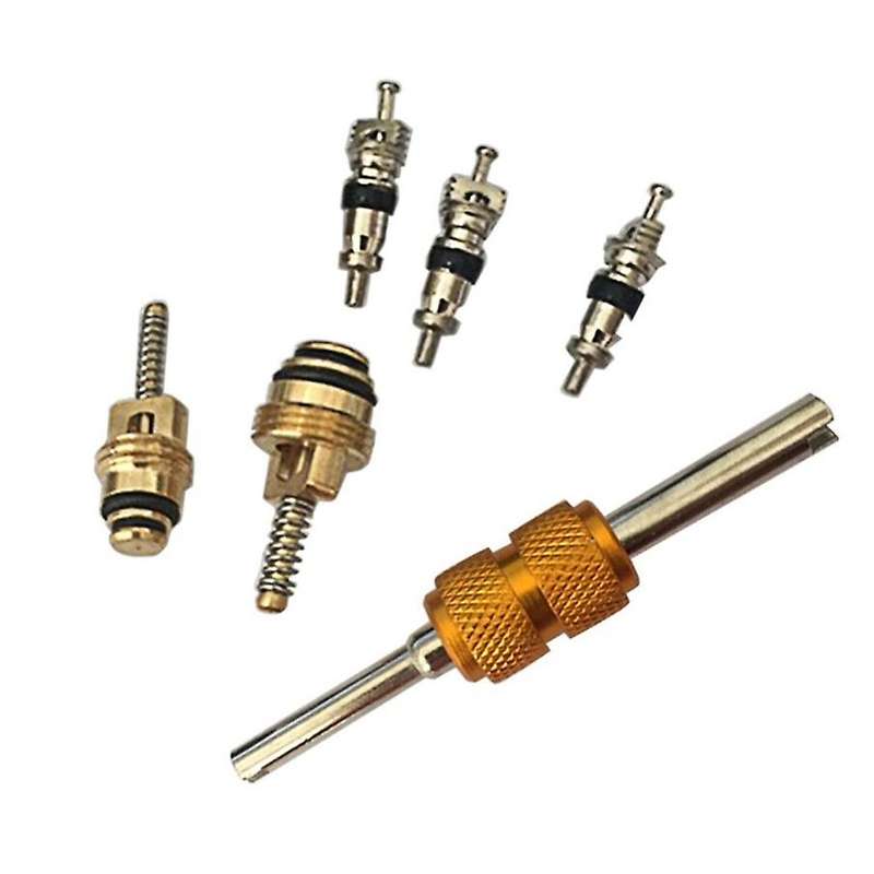 11PCS Universal AC R134A Service Port Valve Dust Cap Air Conditioning Valve Core Remover Installer T
