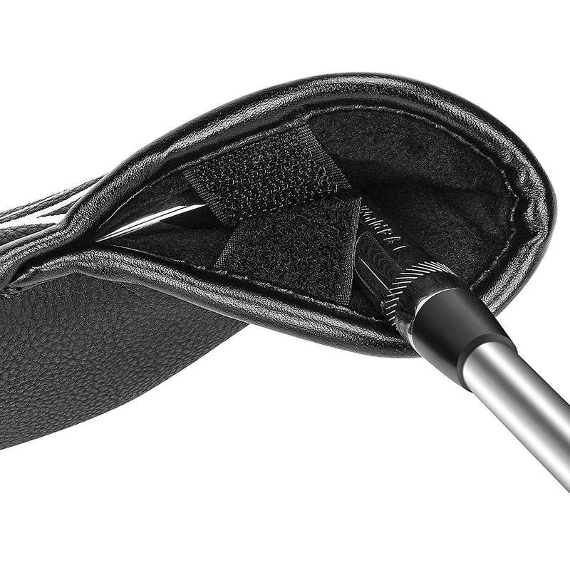 11Pcs/Lot Golf Head Covers for Irons Set Fit Most Clubs Wedge Classic Leather Water Resistant Durabl
