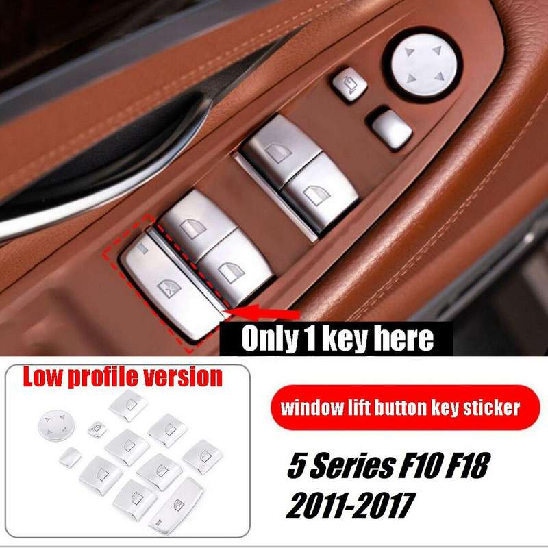11Pcs Window Lift Switch Button Cover Trim for - 5 Series F10 F18 2011-2017