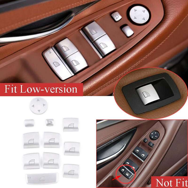 11Pcs Window Lift Switch Button Cover Trim for - 5 Series F10 F18 2011-2017