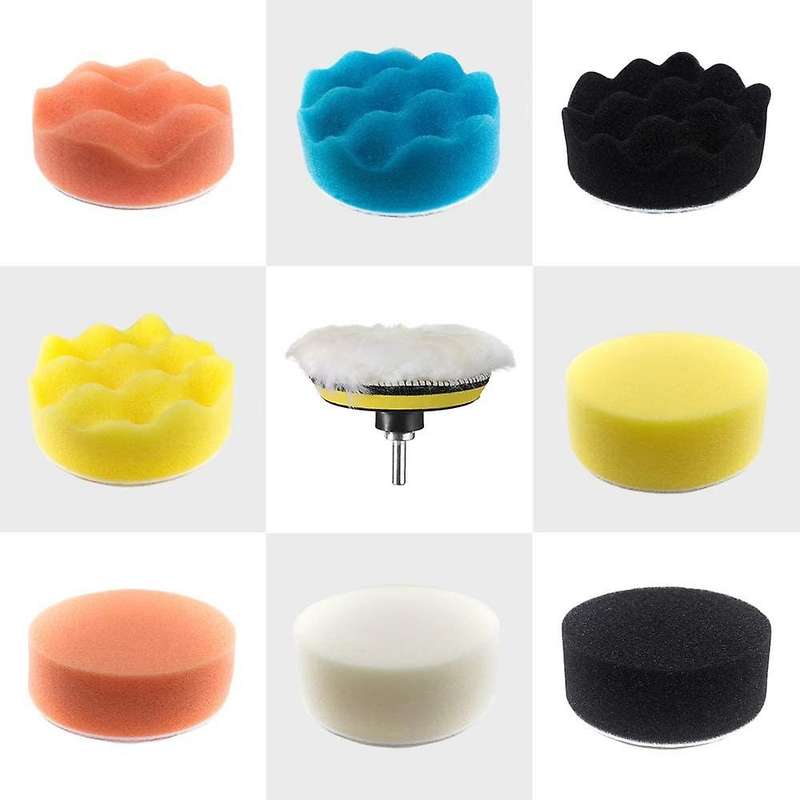 11X3 Inch Car Polishing Pads Sponge Buffing Pad Kit for Car Polisher with Drill Adapter On