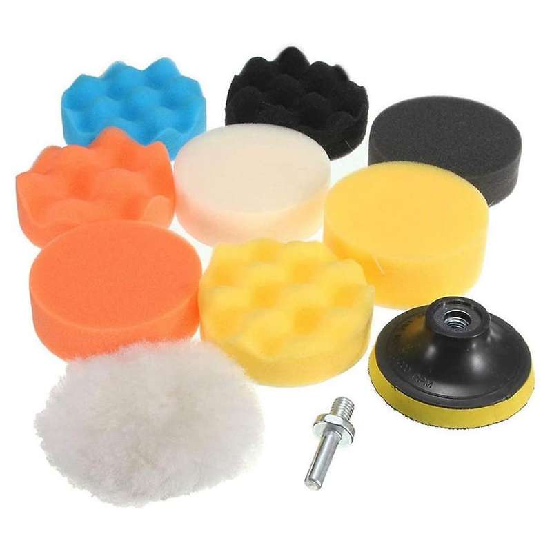 11X3 Inch Car Polishing Pads Sponge Buffing Pad Kit for Car Polisher with Drill Adapter On