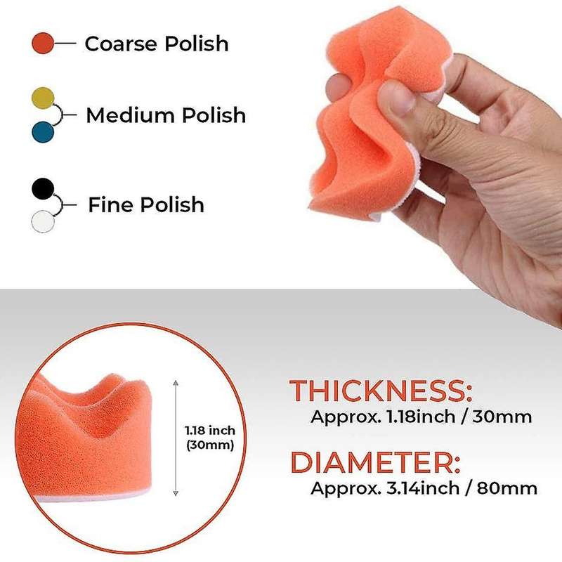 11X3 Inch Car Polishing Pads Sponge Buffing Pad Kit for Car Polisher with Drill Adapter On