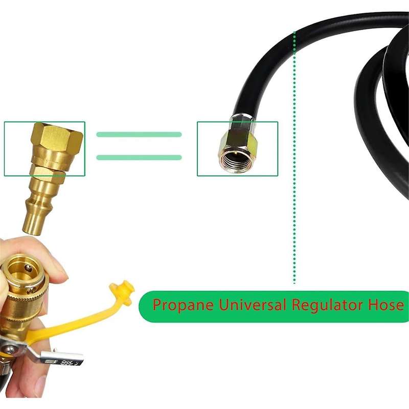 12 Ft Quick Connect Propane Hose for Rv to Grill, with 1/4 Inch Quick Key Connect Plug X 3/8 Inch Fe