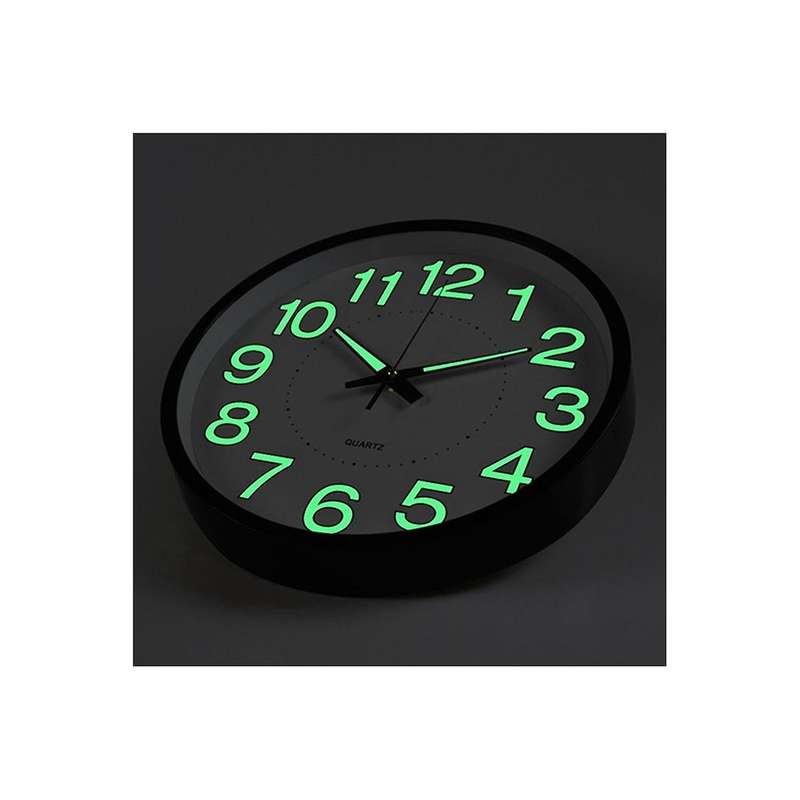 12 Inch / 30cm Luminous Wall Clock Silent with Night Light Glow In The Dark Round Clock, Living Roo
