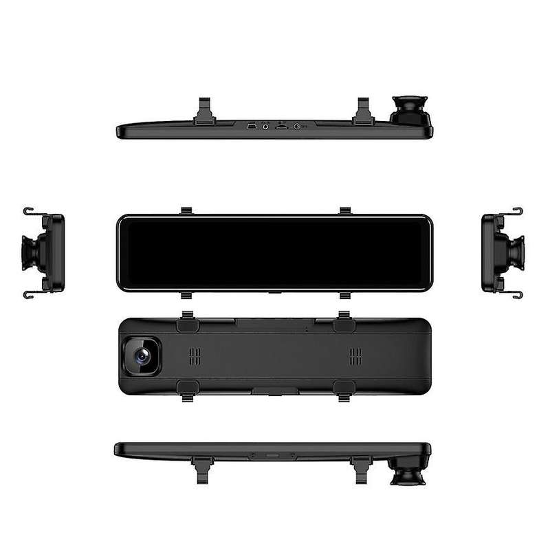 12 Inch Car DVR 2K Stream Media Dash Cam Contact Screen Dash Camera Dual Lens Rearview Mirror Drivin