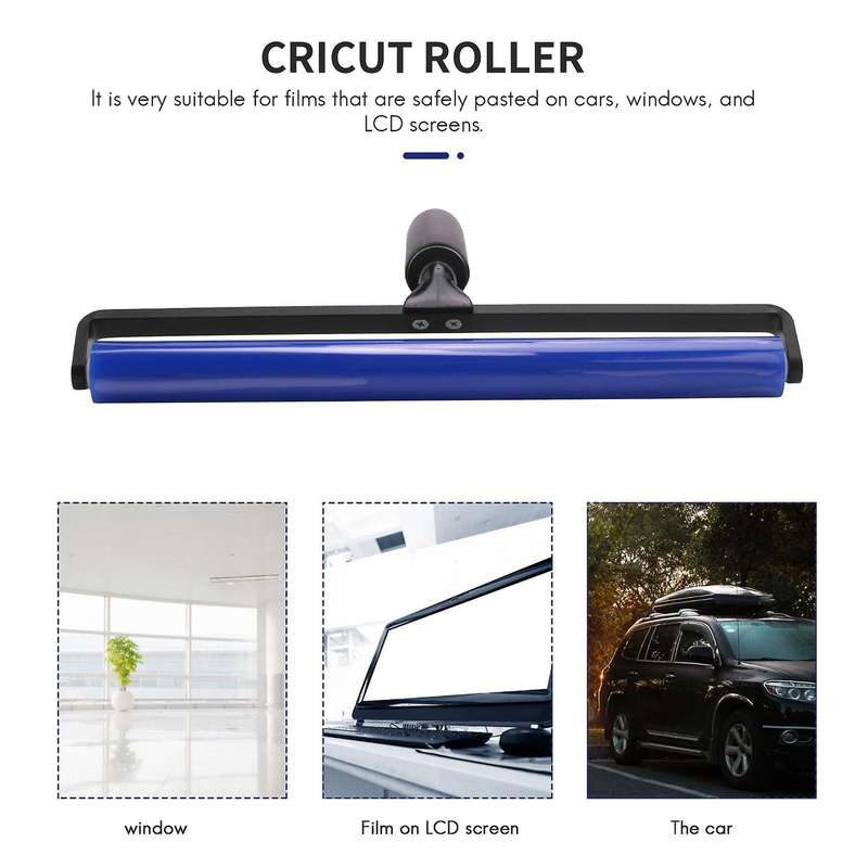 12 Inch Wide Glue Silicone Soft Rubber Pasting Roller Squeegee Rolling Wheel Anti-Static Sticky Dead