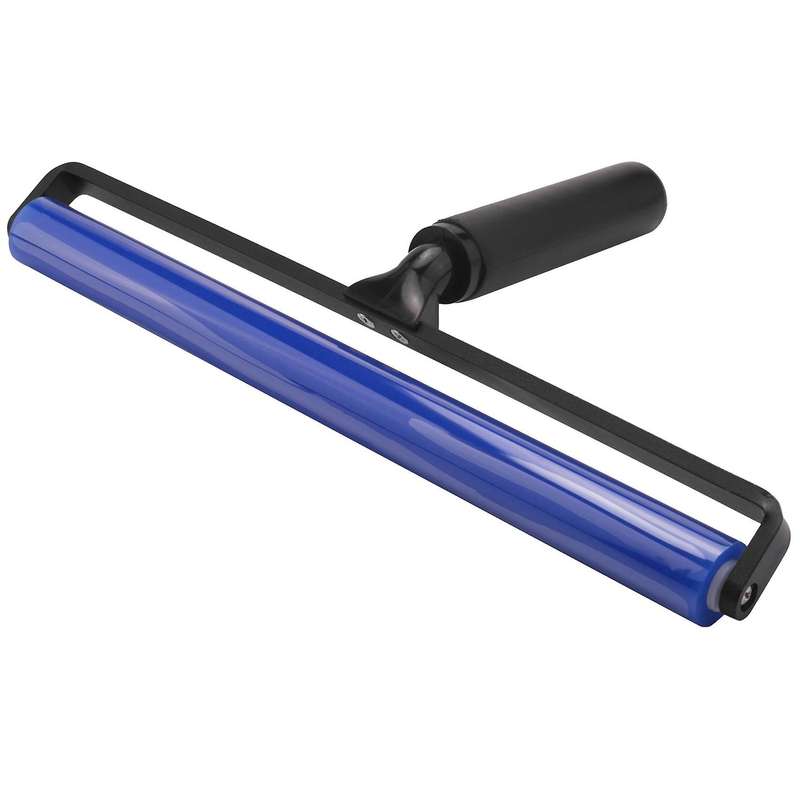 12 Inch Wide Glue Silicone Soft Rubber Pasting Roller Squeegee Rolling Wheel Anti-Static Sticky Dead