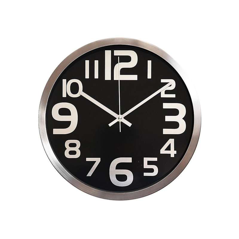 12 Inch Metal Modern Wall Clock Battery Operated Wall Clock Decoration for Bedroom, Office, Kitchen