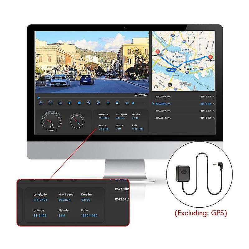 12 Inch Contact Car DVR 2K Mirror Dash Cam Auto Recorder IMX335 Dual Lens Support GPS 1080P Rear Cam