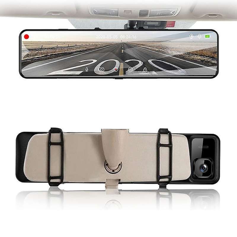 12 Inch Contact Car DVR 2K Mirror Dash Cam Auto Recorder IMX335 Dual Lens Support GPS 1080P Rear Cam