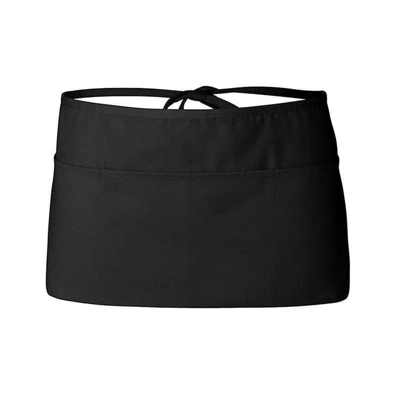 12 Pack - Black Server Waist , Waitress Half Apron Belt Pocket Apron