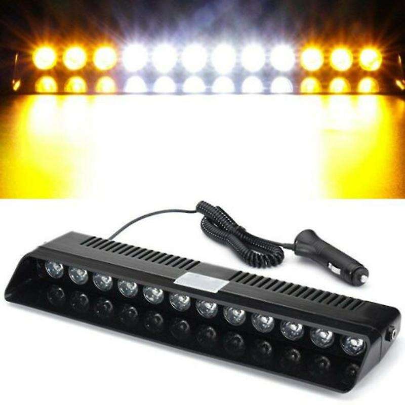 12 LED White Warning Emergency Flashing Light Car Truck Strobe Lamp