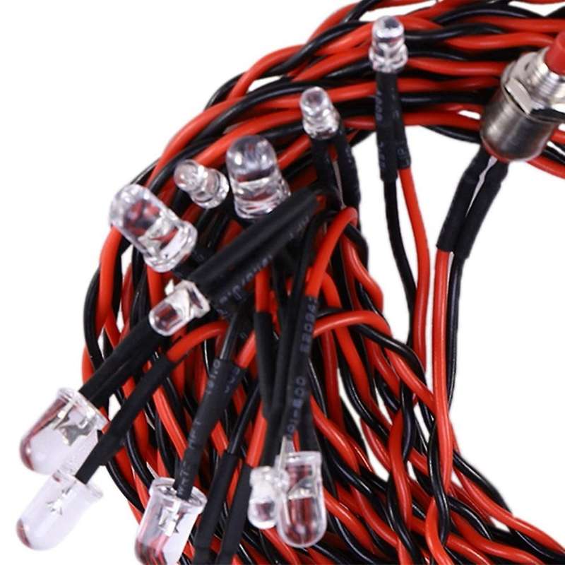 12 LED Flashing Light Strobe Lamps Kit System for 1/10 1/8 Axial SCX10 TRX4 RC Crawler Dift Car
