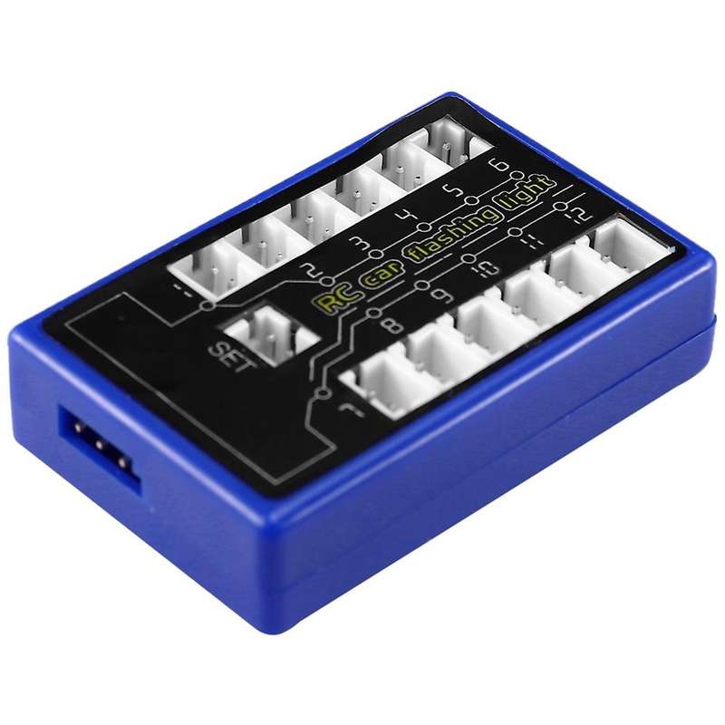 12 LED Flashing Light Strobe Lamps Kit System for 1/10 1/8 Axial SCX10 TRX4 RC Crawler Dift Car
