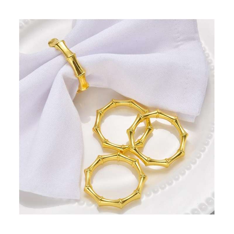 12 Napkin Rings Bamboo Knuckles Style Gold Napkin Holder Ring for Table Decoration, Wedding, Party,