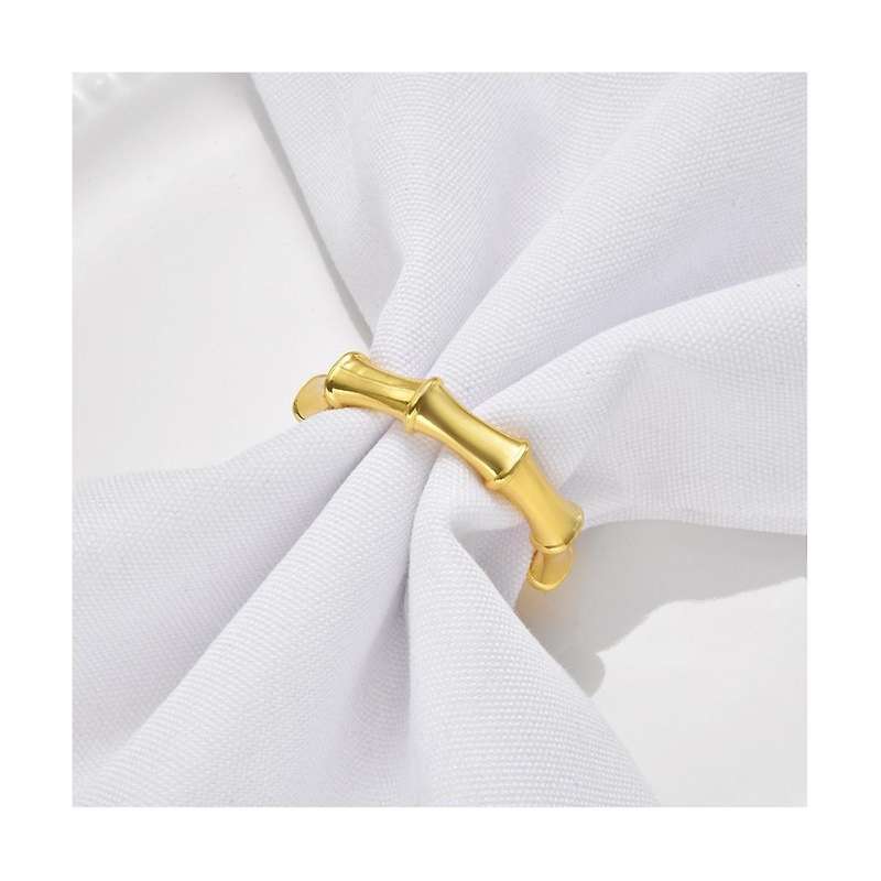 12 Napkin Rings Bamboo Knuckles Style Gold Napkin Holder Ring for Table Decoration, Wedding, Party,
