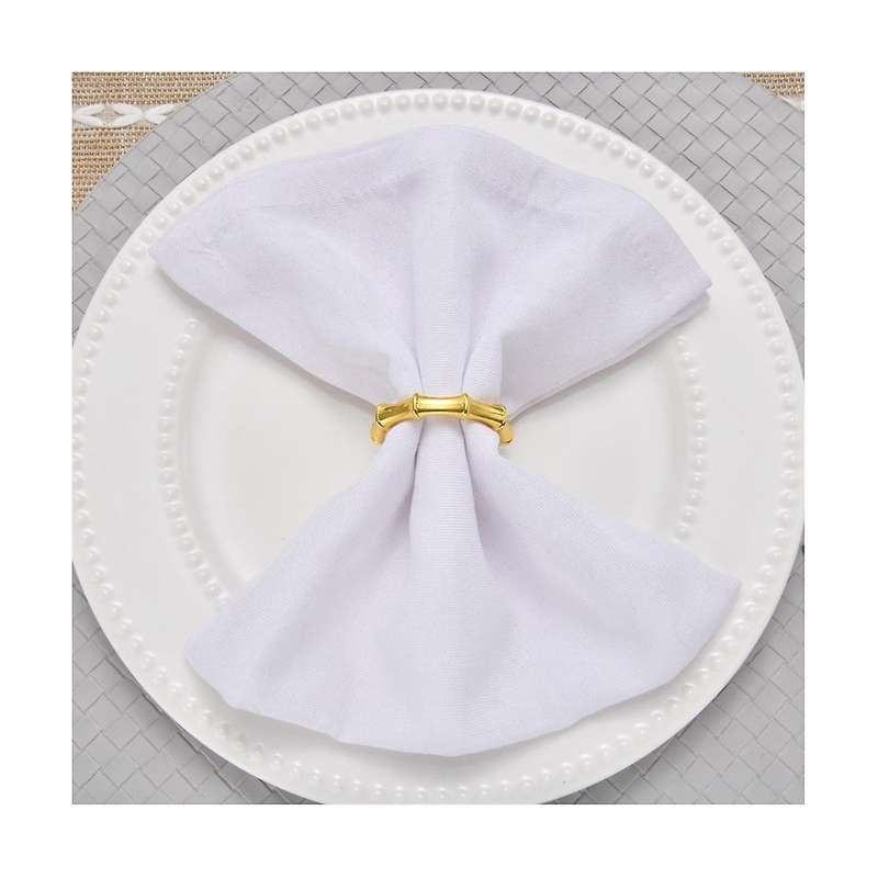 12 Napkin Rings Bamboo Knuckles Style Gold Napkin Holder Ring for Table Decoration, Wedding, Party,