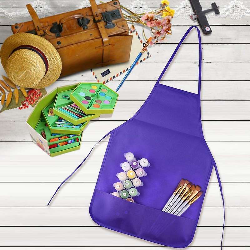 12 Pack 6 Color Kids Children Painting Kids Art Smocks with 2 Roomy Pockets for Kitchen and Classro