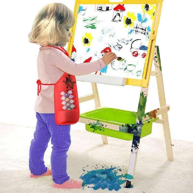 12 Pack 6 Color Kids Children Painting Kids Art Smocks with 2 Roomy Pockets for Kitchen and Classro