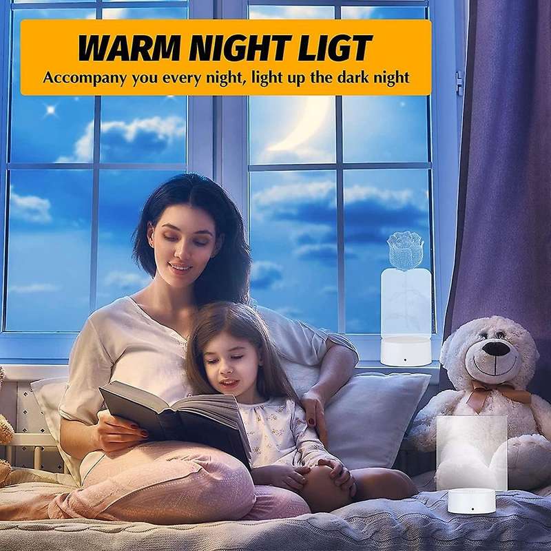 12 Pack 3d Night Led Light Lamp Base + Remote Control + Usb Cable, 16 Colors Light Show Display Sta