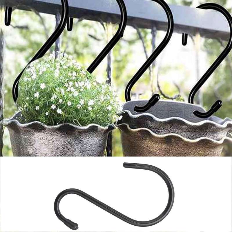 12 Pack 6 Inch Heavy Duty S Hooks for Hanging, Non Slip Rubber Coated S Hooks,Steel Metal Hooks for