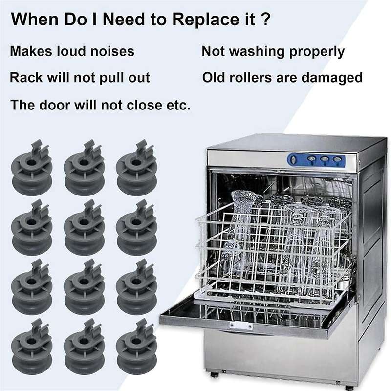 12 Pack 4581DD3002A Upper Dishrack Roller Wheels for Dishwasher Replacement for Dishwasher Ldf6920st