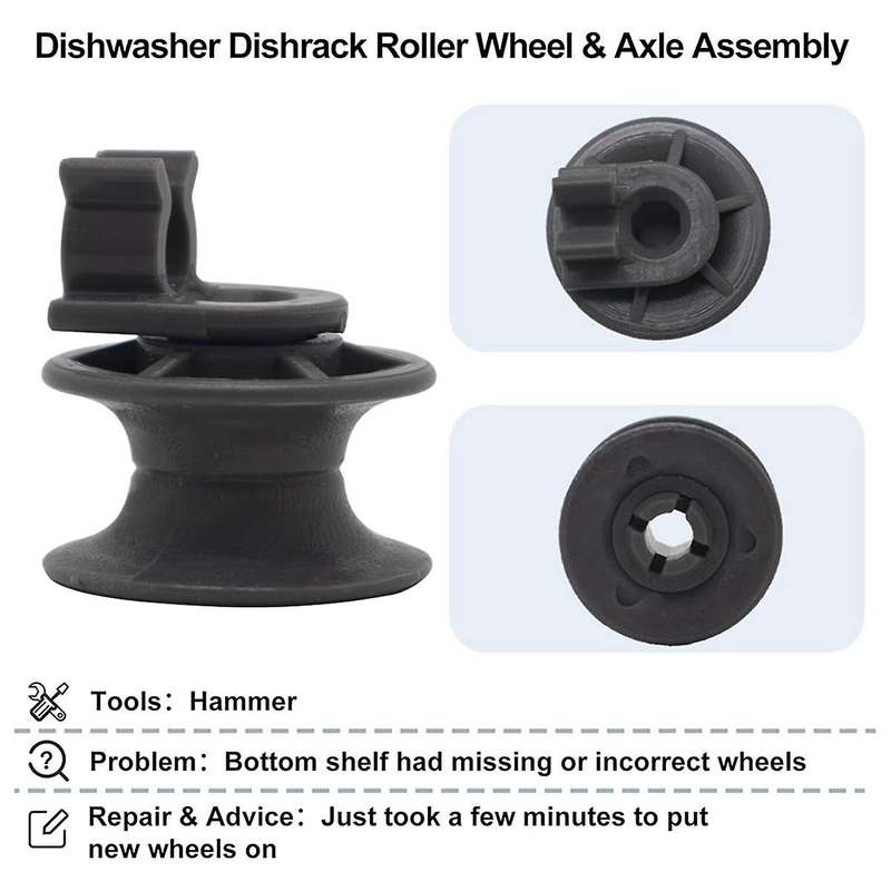 12 Pack 4581DD3002A Upper Dishrack Roller Wheels for Dishwasher Replacement for Dishwasher Ldf6920st