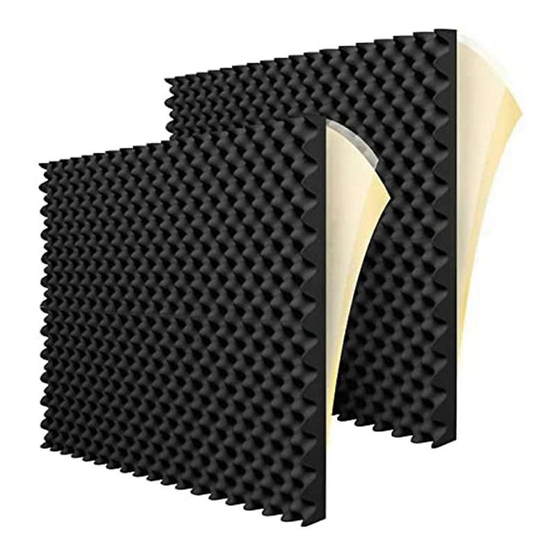 12 Pack Adhesive Acoustic Foam Panels Fireproof Soundproofing Treatment Wall Panel,reduce Noise Foa