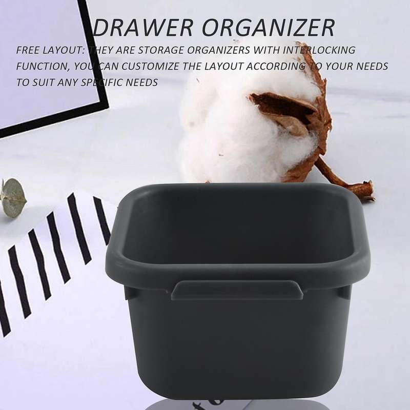 12 Pack Desk Drawer Organizer Tray Dividers Plastic Bins Container for Kitchen Bathroom Office Bedr