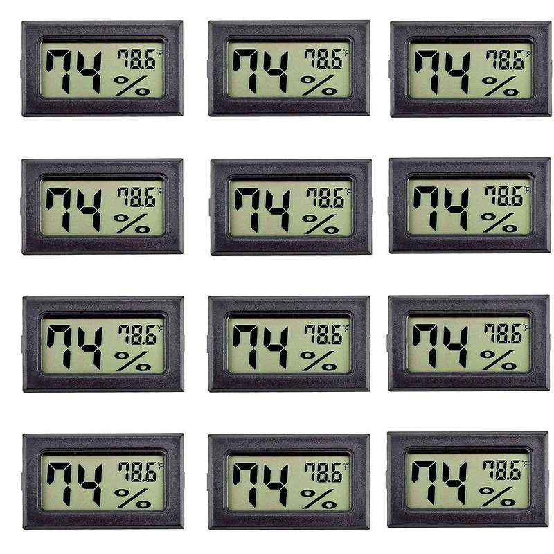 12 Pack Mini Small Digital Electronic Temperature Humidity Meters Gauge Indoor Thermometer Hygromete
