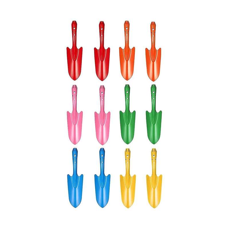 12 Pack Mini Colorful Metal Hand Shovel, Set Transplanting Garden Shovel for Flower Soil Planting S
