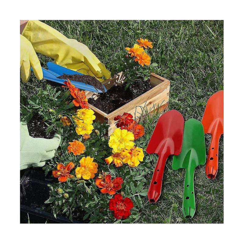 12 Pack Mini Colorful Metal Hand Shovel, Set Transplanting Garden Shovel for Flower Soil Planting S