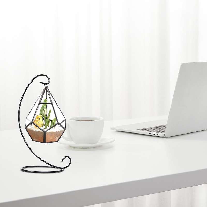 12 Pack Ornament Display Stand Holder, 9 Inch Tall Hanging Rack for Hanging Globe Plant, Terrarium