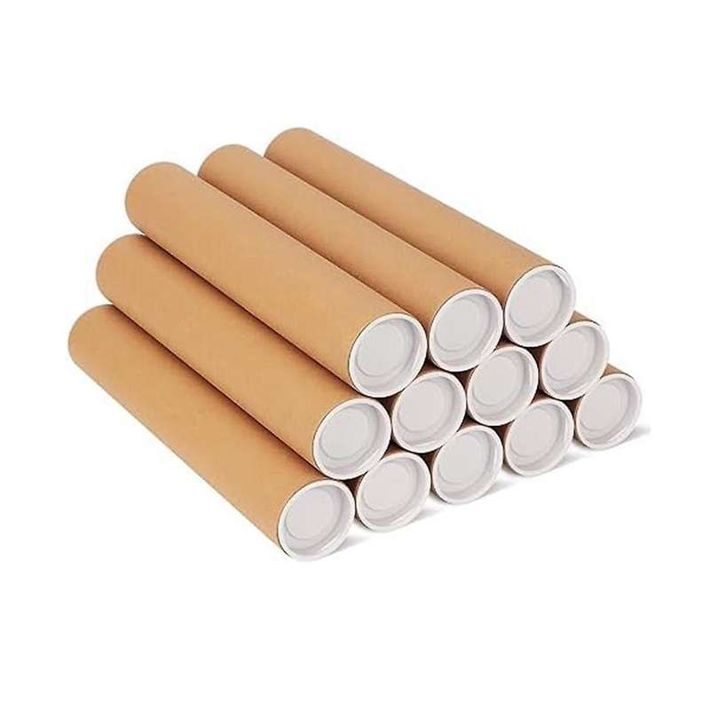 12 Pack Mailing Tubes with Caps for Packaging Posters, 2x12 Inch Cardboard Mailers Tube, Poster Tube